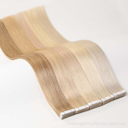 Extensiones rectas de cinta de remy: cabello virgen alineado por la cutícula